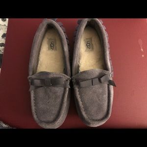 Grey Ugg suede loafers